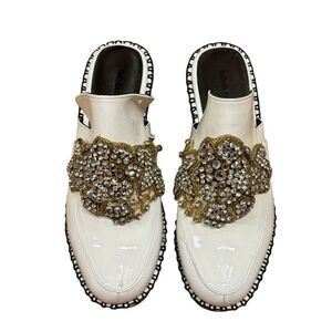 Rachel Comey Rhinestone Leather Clogs in White NWOB Size 5 1/2